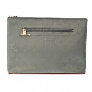 Louis Vuitton Monogram Titanium Pochette Cosmos Gray Canvas Clutch Bag